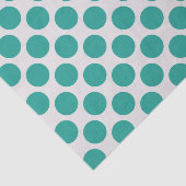 ティール（緑がかった色）モダングリーンと白の大水玉模様 薄葉紙 (詳細)