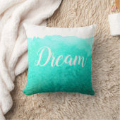 ティール(緑がかった色)モダンシンプル海ビーチデザインと夢 クッション (ブランケット)