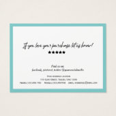 ティール（緑がかった色）モダンススタイリッシュクリプトQRコードサンキューカード (裏面)