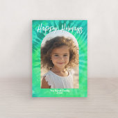 ティール(緑がかった色)モダンタイダイ付きアーチ – スパイラカラフルル シーズンカード