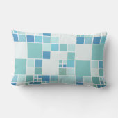 ティール(緑がかった色)モダンターコイズ型枕 ランバークッション (裏面)