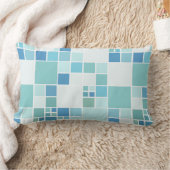 ティール(緑がかった色)モダンターコイズ型枕 ランバークッション (ブランケット)