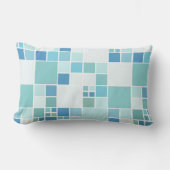 ティール(緑がかった色)モダンターコイズ型枕 ランバークッション (正面)