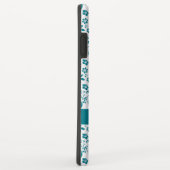 ティール（緑がかった色）モダンターコイズ熱帯花パターン Case-Mate iPhoneケース (裏面/右)