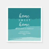 ティール（緑がかった色）モダンニューエレガントホーム引っ越し祝いパーティーパーティー スタンダードカクテルナプキン (正面)