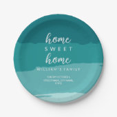 ティール(緑がかった色)モダンニューエレガントホーム引っ越し祝いパーティーパーティー ペーパープレート (正面)