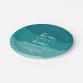 ティール(緑がかった色)モダンニューエレガントホーム引っ越し祝いパーティーパーティー ペーパープレート (アングル)
