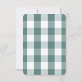 ティール(緑がかった色)モダンバッファローチェックホリデーパーティー招待状 招待状 (裏面)