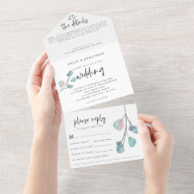 ティール（緑がかった色）モダンピンクパステルユーカリ結婚ス