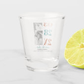 ティール(緑がかった色)モダンブルーと錆び2枚の写真保存日付 ショットグラス (裏面)