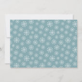ティール（緑がかった色）モダンブルースノーフレークスホリデーフォト シーズンカード (裏面)