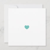 ティール(緑がかった色)モダンプラム・アンパサンド日付の保存 招待状 (裏面)