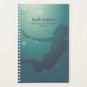 ティール（緑がかった色）モダンマーメイド月次プランナー プランナー手帳 (正面)