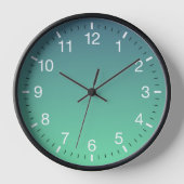 ティール(緑がかった色)モダンミントグリーングラデーション 壁時計 (正面)