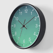 ティール(緑がかった色)モダンミントグリーングラデーション 壁時計 (傾斜)