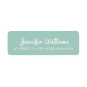 ティール（緑がかった色）モダン住所 シール (正面)