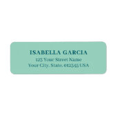 ティール(緑がかった色)モダン差出人住所ラベル ラベル (正面)