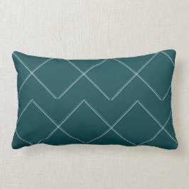 ティール（緑がかった色）モダン幾何室内腰枕 ランバークッション