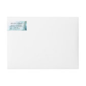 ティール(緑がかった色)モダン水彩モスアゲートベアフットブライド™ ラップアラウンドラベル (正面)