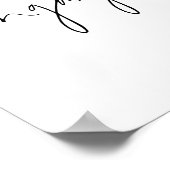 ティール(緑がかった色)モダン花模様ようこそ婚約パーティ ポスター (角)