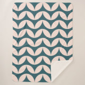 ティール（緑がかった色）モダン赤面 シェルパブランケット (正面)