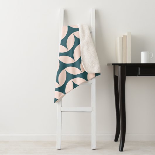 ティール（緑がかった色）モダン赤面 シェルパブランケット (インサイチュ)