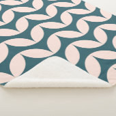 ティール（緑がかった色）モダン赤面 シェルパブランケット (3/4)