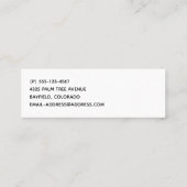 ティール(緑がかった色)&モダン金ゴールドアガートストーン抽象デザイン スキニー名刺 (裏面)