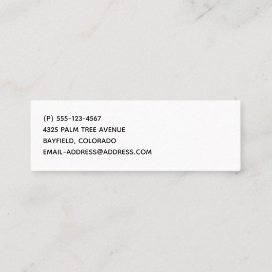 ティール（緑がかった色）&モダン金ゴールドアガートストーン抽象デザイン スキニー名刺 (裏面)