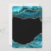 ティール(緑がかった色)モダン金ゴールドアゲート結婚トサンキューカード 招待状 (裏面)