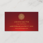 ティール(緑がかった色)&モダン金ゴールドマンダラヨガインストラクタービジネス 名刺 (裏面)