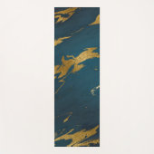 ティール（緑がかった色）モダン金ゴールド大理石 ヨガマット (正面)