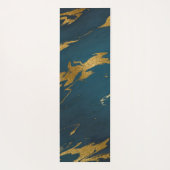 ティール（緑がかった色）モダン金ゴールド大理石 ヨガマット (裏面)