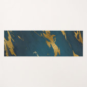 ティール（緑がかった色）モダン金ゴールド大理石 ヨガマット (正面(横))