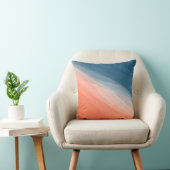 ティール（緑がかった色）モダン&コーラルウェーブ水色抽象芸術 クッション (椅子)