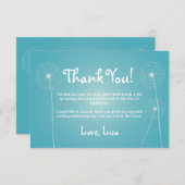 ティール(緑がかった色)、モダン、タンポポ、サンキューカード サンキューカード (正面/裏面)