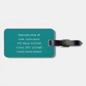 ティール（緑がかった色）モノグラムのとホワイトテキサス州 ラゲッジタグ (裏面横)