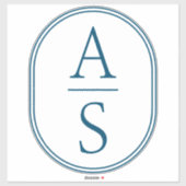 ティール（緑がかった色）モノグラムイニシャルモダンシンプル荷物 シール (シート)