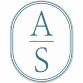 ティール（緑がかった色）モノグラムイニシャルモダンシンプル荷物 シール (正面)