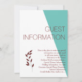 ティール(緑がかった色)モノグラム💍エンクモダンロージャカード 招待状 (正面)