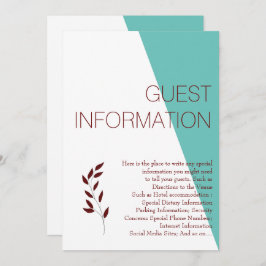 ティール（緑がかった色）モノグラム💍エンクモダンロージャカード 招待状