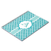 ティール（緑がかった色）モノグラムジャーナルスクールノートブックギフト ノートブック (左側)