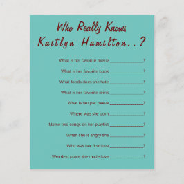 ティール（緑がかった色）モノグラム💍モダンブライダルシャワーゲーム