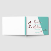 ティール(緑がかった色)モノグラム💍幾何モダンエレガンス ゲストブック (全面)