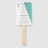 ティール(緑がかった色)モノグラム💍幾何モダンエレガンス ハンドファン (裏面)