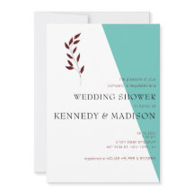 ティール（緑がかった色）モノグラム💍幾何モダンブライダルシャワー