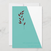 ティール（緑がかった色）モノグラム💍幾何モダンブライダルシャワー 招待状 (裏面)