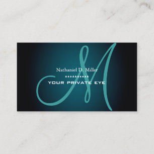 ティール（緑がかった色）モノグラム 名刺