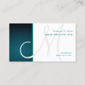 ティール（緑がかった色）モノグラム 名刺 (裏面)