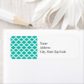 ティール（緑がかった色）モロッコパターン ラベル (インサイチュ)